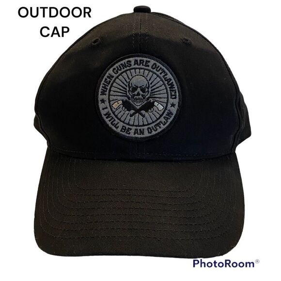 NWOT “WHEN GUNS ARE OUTLAWED*I WILL BE AN OUTLAW” Black Cap - Picture 1 of 7